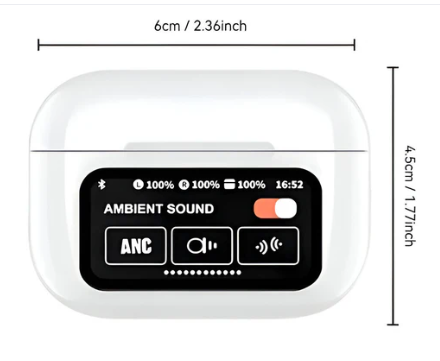 Auriculares AIRPODS con Pantalla Inteligente SONIDO ANC ENC