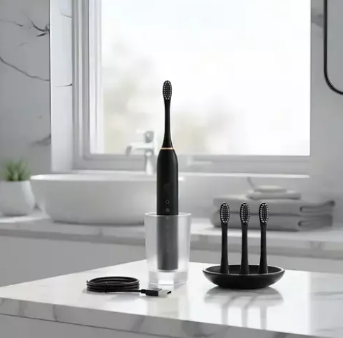 🦷✨ CEPILLO DE DIENTES ELÉCTRICO SÓNICO RECARGABLE + 4 CABEZALES