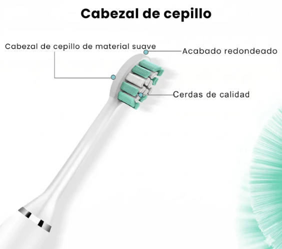 🦷✨ CEPILLO DE DIENTES ELÉCTRICO SÓNICO RECARGABLE + 4 CABEZALES
