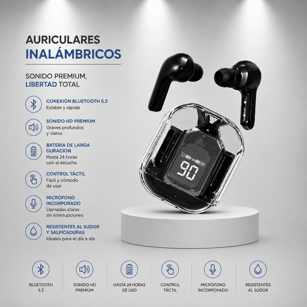 Auricular Aesthethic Reduccion de sonido Exterior ANC Extra BASS